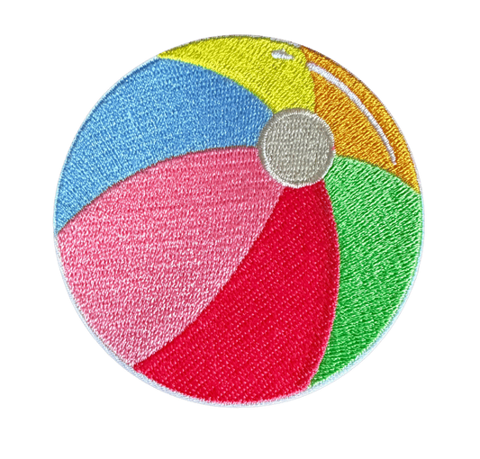 Beach ball embroidered patch with multicolor panels